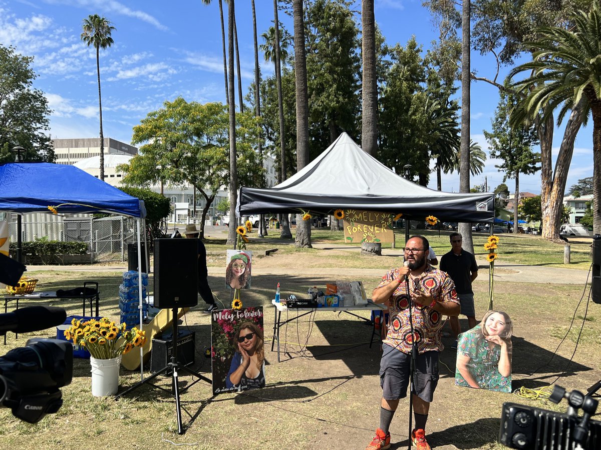 PplsCityCouncil's tweet photo. MELY FOREVER!!!

We’re out here at the rally for remembrance with the family of Mely Corado. 5 years ago today - Mely was shot and killed by LAPD while she was working at Trader Joe’s. 

We will never stop telling your story, Mely. #MelyForever https://t.co/DEx1N7wHSG