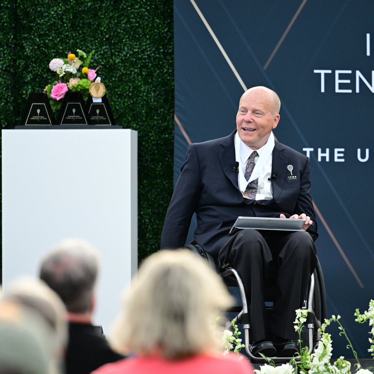 TennisHalloFame's tweet photo. The incredible careers of Esther Vergeer and Rick Draney are honored tonight with The Ultimate Honor in Tennis ✨
#EnshrinementWeekend https://t.co/EXErwAxeQO