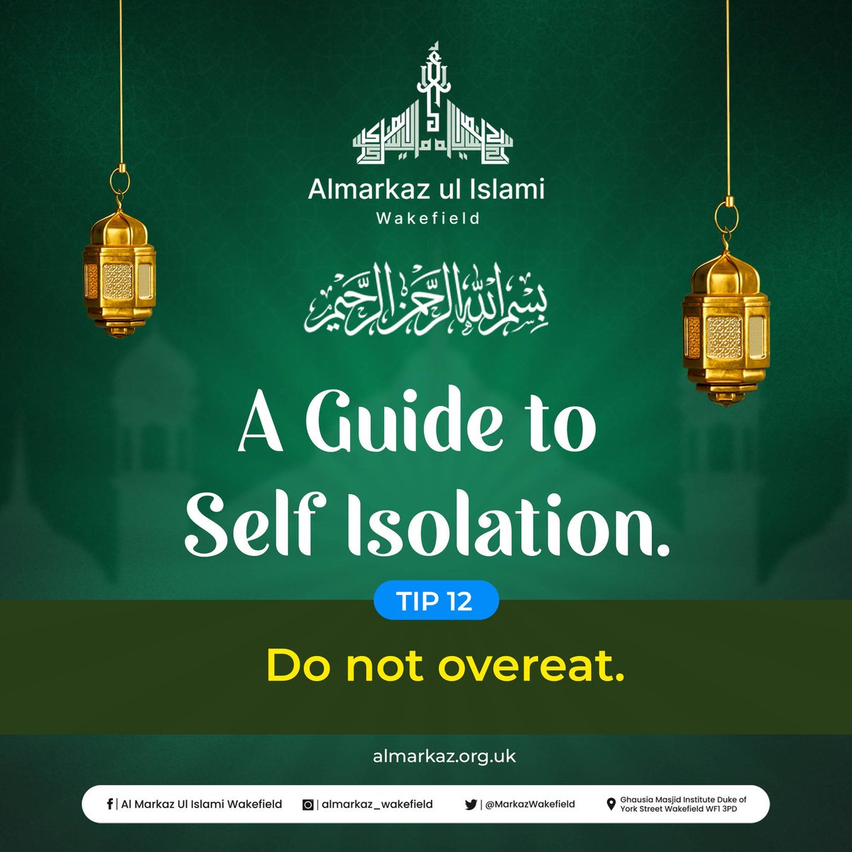 MarkazWakefield's tweet photo. Finding peace in the remembrance of Allah : An Islamic guide to self-isolation.
#almarkazulislamiwakefield
#SelfIsolation
#IslamicGuidance
#FaithInIsolation
#PrayerInSolitude
#SpiritualReflection
#IslamicWisdom
#EmbraceSolitude
#ConnectingWithAllah
#SelfDevelopment
#innerpeace https://t.co/qMLS5zVVvP