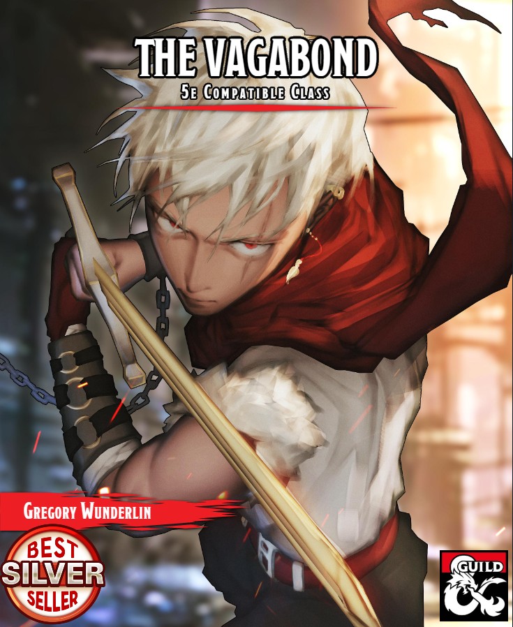 You know what feels good? Custom cover art feels good.  

Check out the brand new art for The Vagabond, a #dnd5e #ttrpg class available on the <a href="/dms_guild/">Dungeon Masters Guild</a>

Better yet, grab it now and benefit from #ChristmasInJuly.  

Link below with art done by <a href="/artsbydrei/">dre</a>.