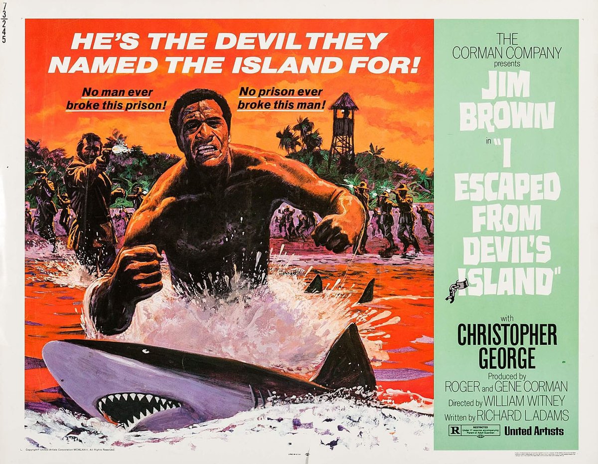 A Jim Brown tribute triple feature! SLAUGHTER (1972) & I ESCAPED FROM DEVIL'S ISLAND (1973) & CRACK HOUSE (1989) screen in 35mm this Monday, July 24th.