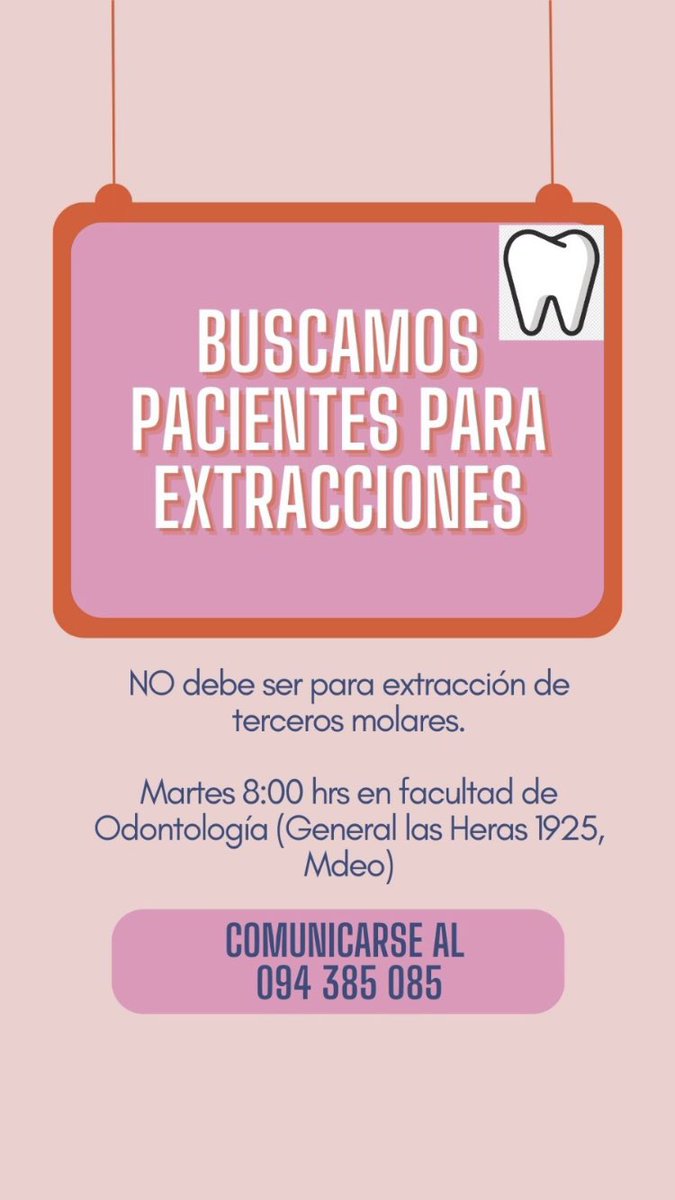 angelaquart_11's tweet photo. Busco pacientes para extracciones, costo accesible!!! https://t.co/Y2hzvgbg9J
