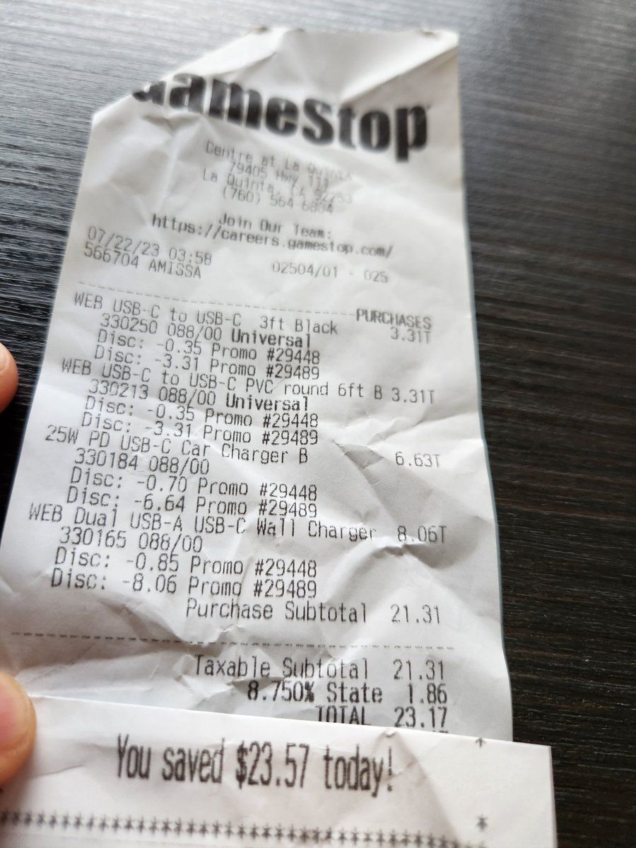 Bought 2 chargers at @GameStop
Amazing discounts, over 50% off.
The Pro Membership paid for itself in 1 transaction. Thanks for everything! https://t.co/Phb2HzzuIk