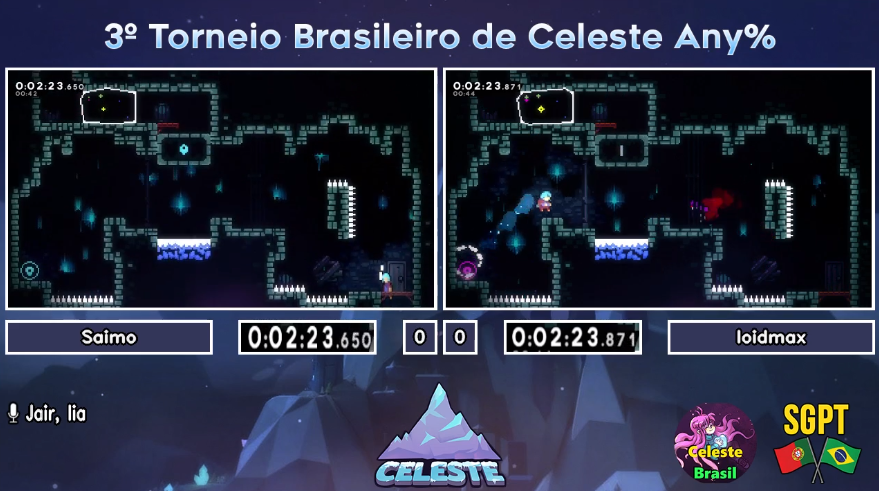 SpeedGamingPT's tweet photo. Assista a mais uma rodada do 3º Torneio Brasileiro de Celeste Any%!

➡️ https://t.co/bl5Wteqgc7

#celeste #celestegame #speedrun https://t.co/5j4DT172o9