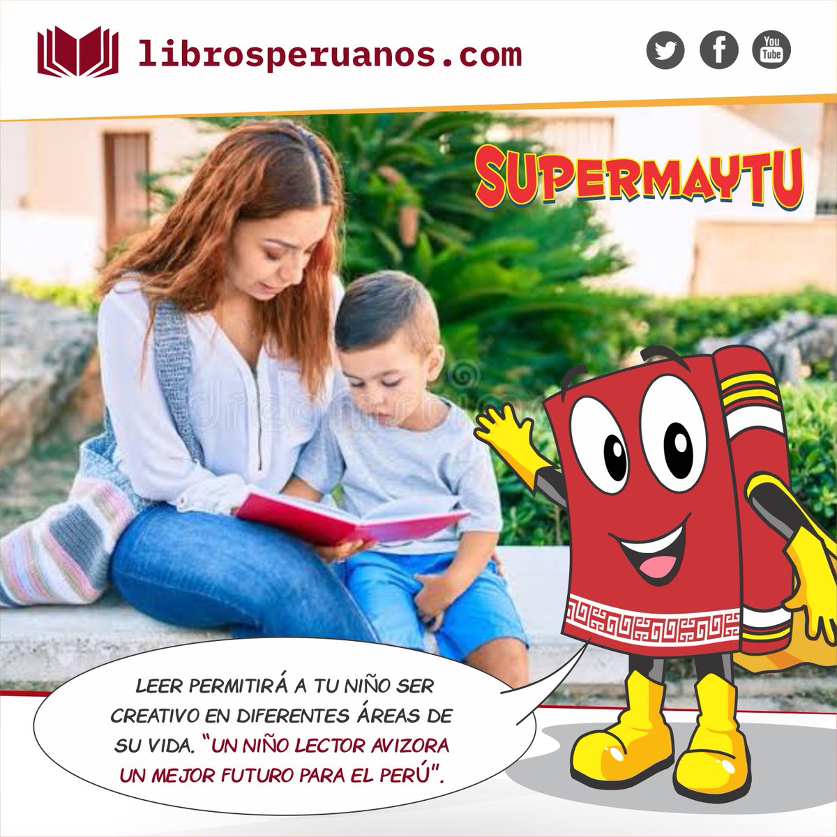 Si quieres desarrollar la creatividad de un niñ@, cámbiale el celular por un libro, deja que su imaginación vuele con la historia de un cuento, una fábula o una novela. #LibrosPeruanos📖

#SiembraLecturaHoy y construye un mejor Perú para mañana.💪
