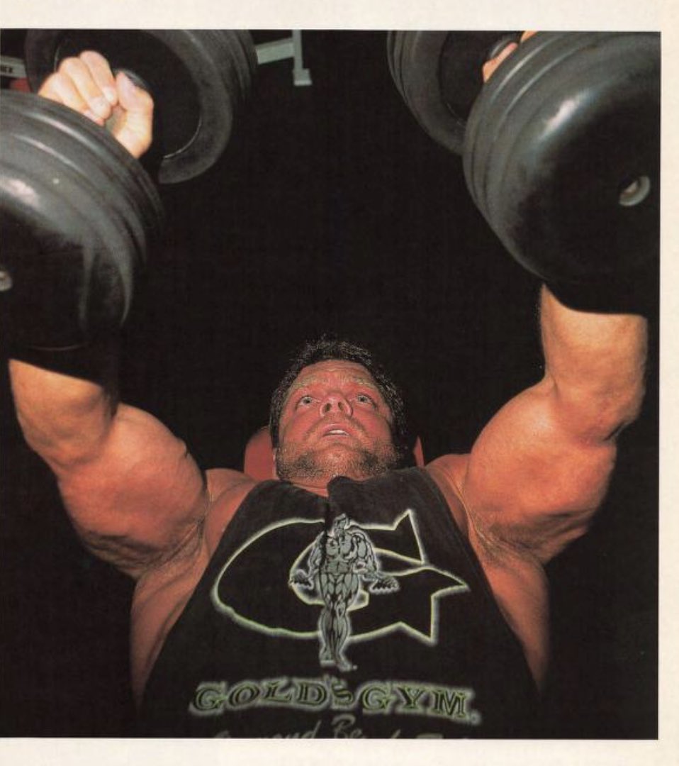 WrestleMagazine's tweet photo. Benoit and workout equipment https://t.co/wUkR4y4y2L