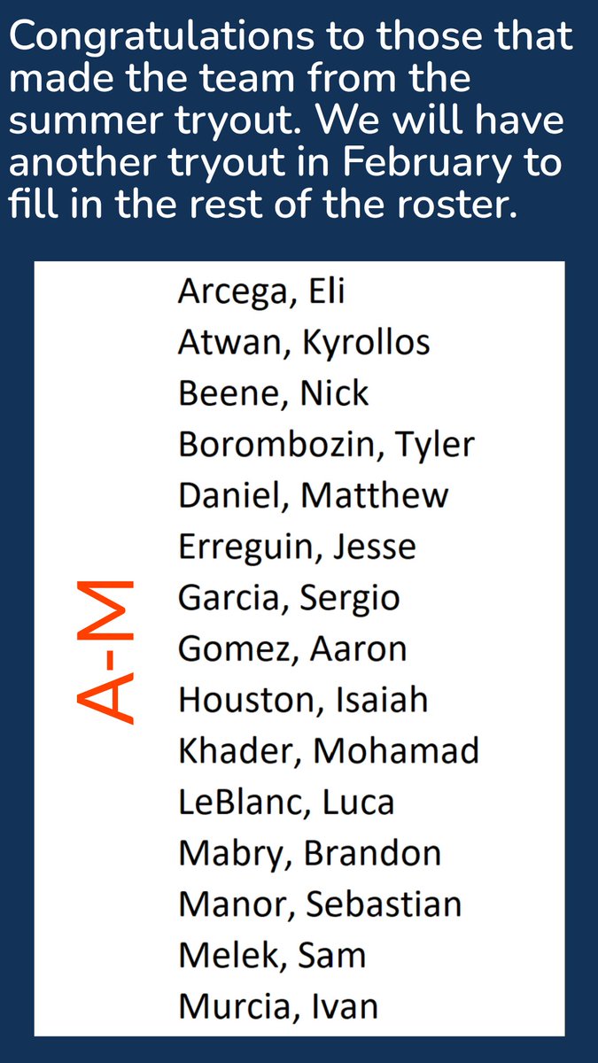 BHSBLAZESOCCER's tweet photo. Congratulations to those that made the team from the summer tryout. We will have another tryout in February to fill in the rest of the roster. https://t.co/dc7koJmFeW