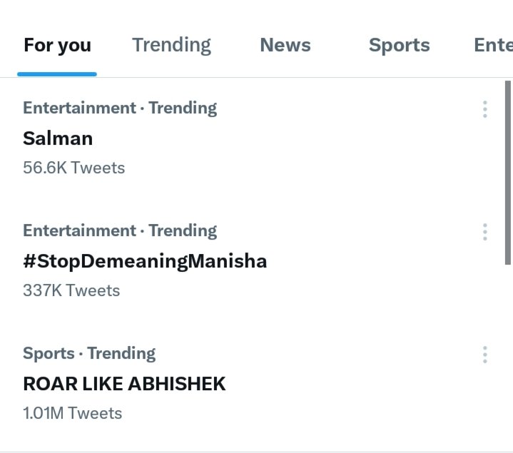 AanyaShree's tweet photo. Trending on Twitter 🔥

#AbhishekIsTheBoss #AbhishekMalhan #Abhisa #ManishaRani #ROARLIKEABHISHEK #BiggBosOTT2 #ManishaQueen #StopDemeaningManisha #Salman https://t.co/sYA6iGcCvm