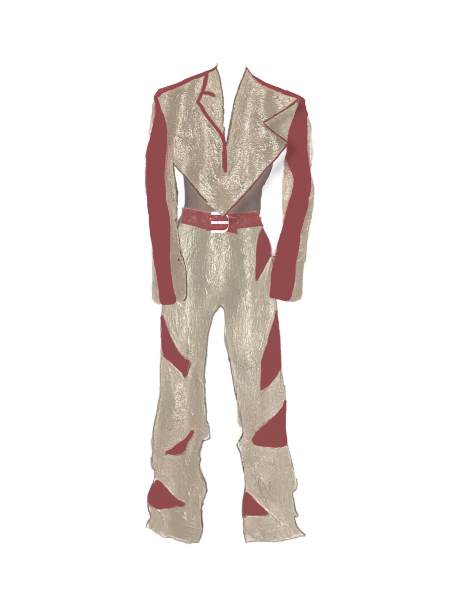 ikoniqe's tweet photo. Corset style cropped blazer 
mesh top underneath 
Trousers with cut out 🚀👩‍🚀
#area52Suit @BamBam1A https://t.co/unQQc8JS01