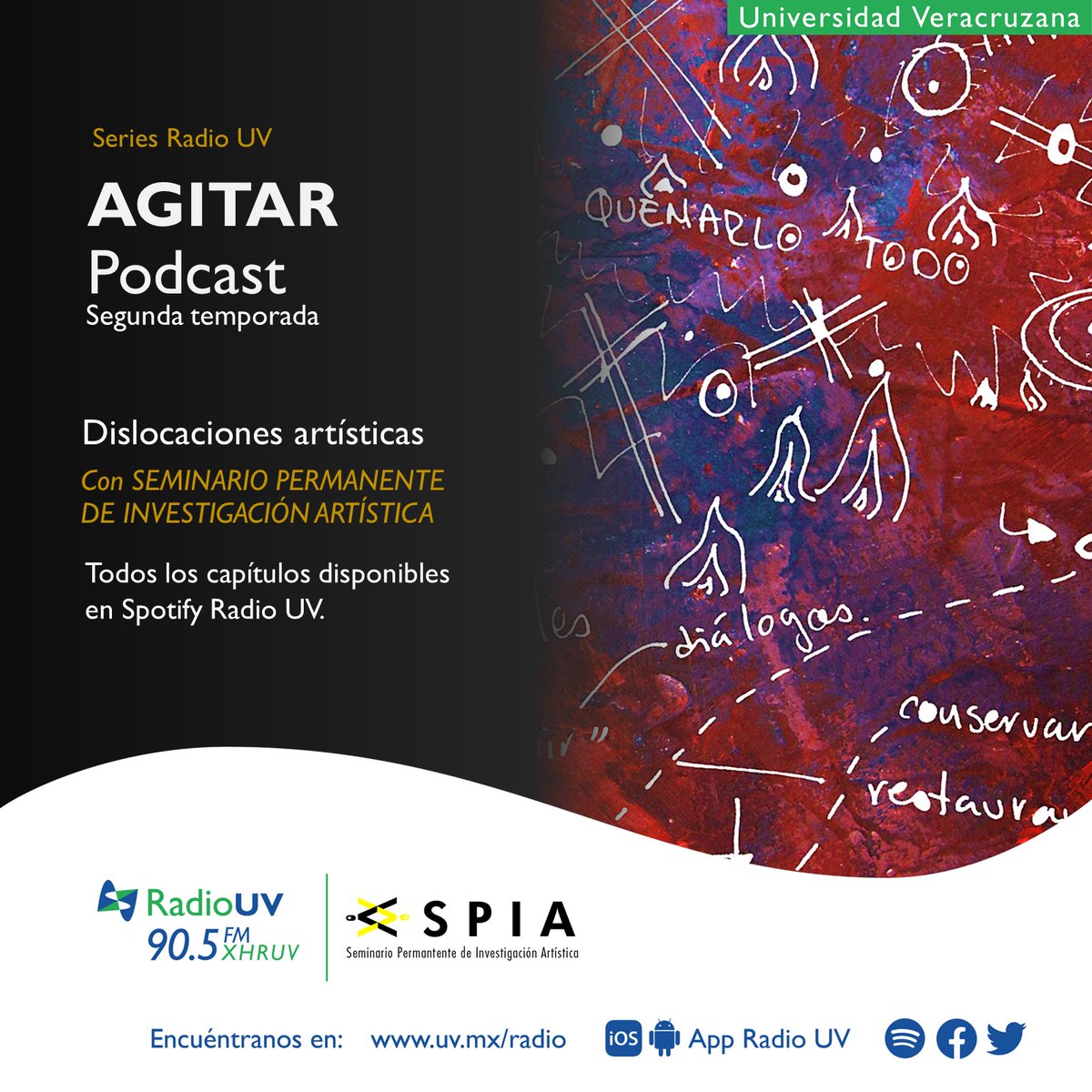 RadioUV's tweet image. Las temporadas de #AGITAR las puedes escuchar en Spotify. 🎧Disfruta todos los capítulos de esta increíble serie del #SPIA, donde escuchamos reflexiones y experiencias de grandes artistas invitados.

👉🏼Disponible aquí: bit.ly/SeriesRadioUV