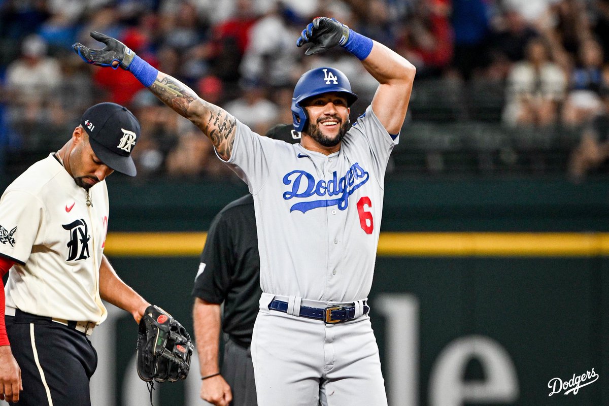 Dodgers's tweet photo. Texas heat. 

The Dodgers’ 16 runs against the Rangers today are a season high. 🔥 https://t.co/SVxrjTCKDL
