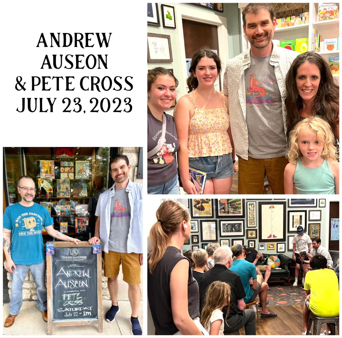 What a magical afternoon with author @andrewauseon and narrator @ThePeteCross! Thank you to those who joined us. If you weren’t able to make it, we have limited signed copies of SPELLBINDERS: THE NOT SO CHOSEN ONE. covertocoverchildrensbooks.com/book/978059348…