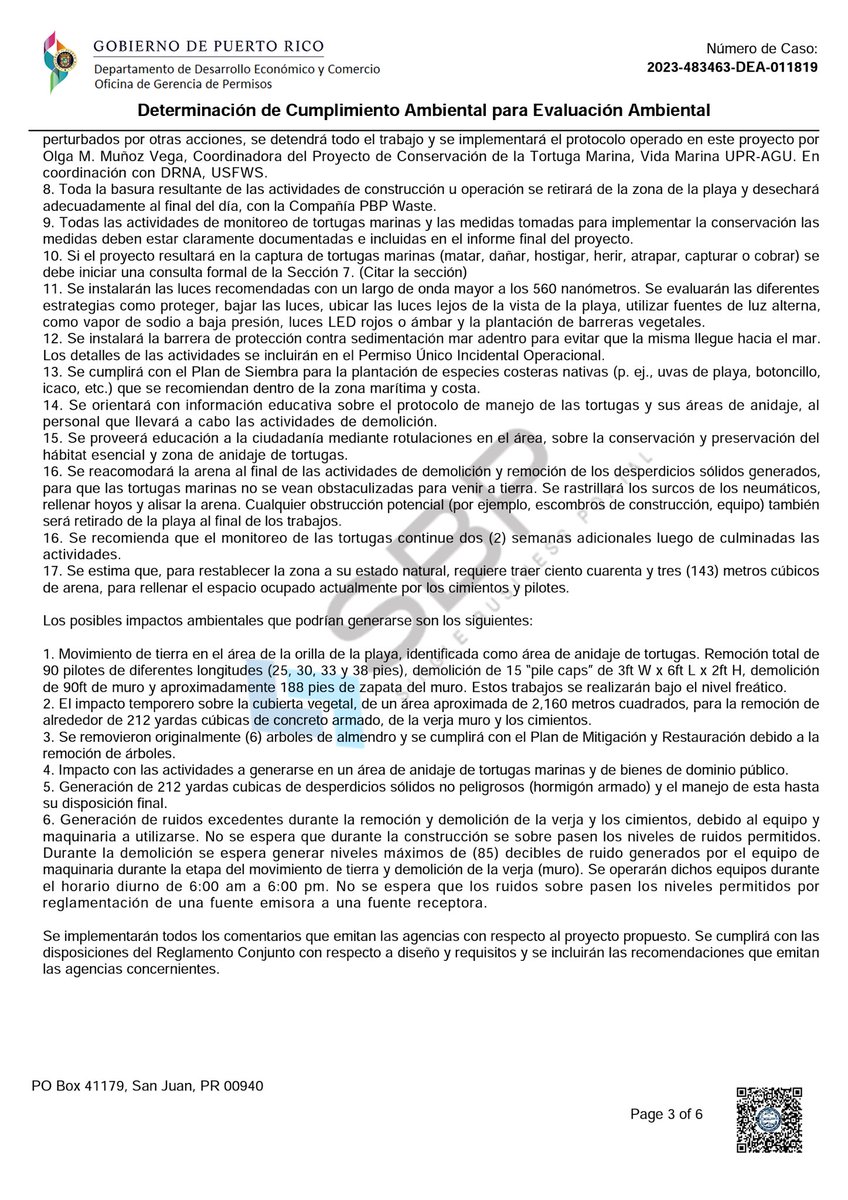 ElUrbanistaPR's tweet photo. #SolYPlaya - La #OGPe Departamento de Desarrollo Económico y Comercio notificó al tribunal de Aguadilla la Certificación de  cumplimiento ambiental para la demolición de los muros de la verja y los pilotes hincados en el perímetro del área impactada. Tal como hemos señalado en múltiples ocasiones, el condominio pretende engañar al @DRNAPR y al Juez Abid Quiñónez Portalatín escondiendo el depósito de material de relleno, los geotubos y la presencia de los pilotes barrenados, (2 de ellos fueron descubiertos por ciudadanos el pasado 4 de julio). #Rincón  #PensemosElTerritorio
