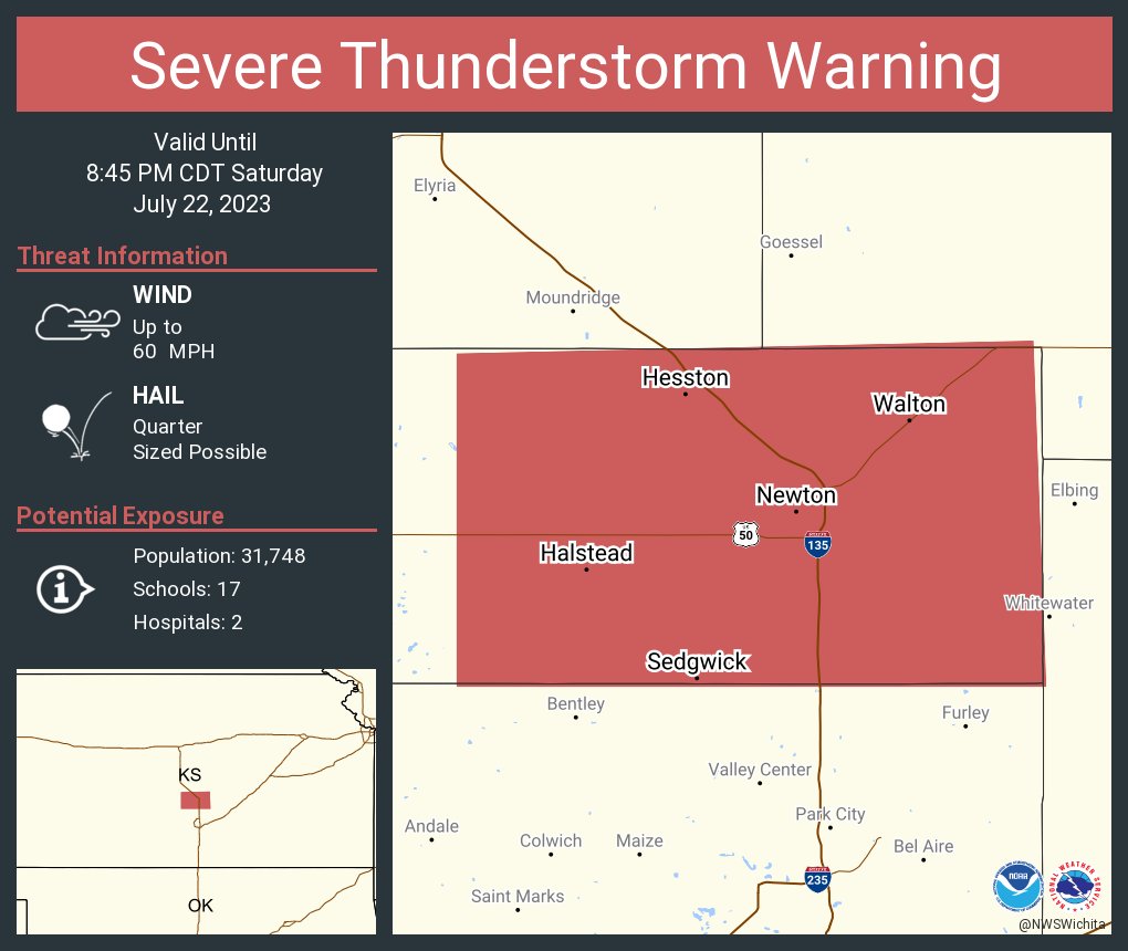 NWS Severe Tstorm on Twitter "Severe Thunderstorm Warning including
