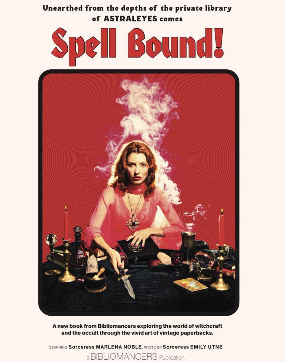 𓂀 SPELL BOUND: 
EXPLORING THE WORLD OF WITCHCRAFT AND THE OCCULT THROUGH THE VIVID ART OF VINTAGE PAPERBACKS.
Limited edition ov 333 copies
Printed in Los Angeles 
Available August 11th from Bibliomancers ! 

 #witchcraft #vintagepaperbacks #occultbooks
#paperbacksfromhell