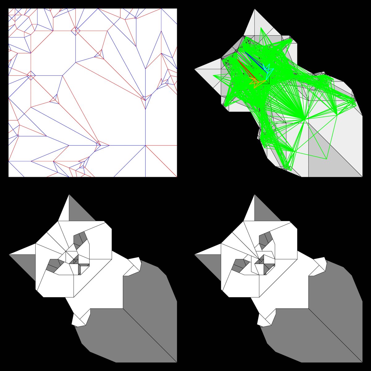 I Heart Cat v2 (shaped) by <a href="/mxfung/">Michelle Fung</a>
Folded by flat-folder
Found 32 states in under a second
.
(1) crease pattern
(2) overlap graph
(3) one folded state
(4) another folded state
.
Model reproduced with permission from <a href="/mxfung/">Michelle Fung</a>
.
#flatfolder #origami