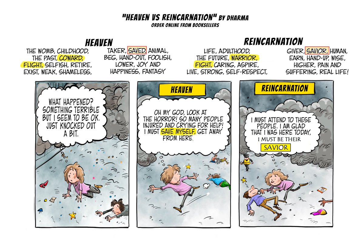 Christianity &amp; Islam focus on pleasures of the flesh &amp; God is seen as the ticket - the old yes-man way, get down on our knees, beg, grovel, sing his praises &amp; be rewarded
Hinduism says aspire to Walk in our Father's footsteps. Be the Savior, not the Saved
Make our Father Proud!