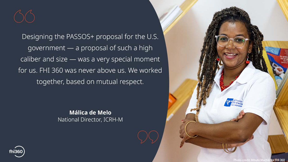 fhi360's tweet photo. For two decades, we’ve worked to support the government of #Mozambique in addressing issues related to #HIV.

👋Meet Málica de Melo!

Málica is the national director of ICRH-M, which advocates for #SRH.

https://t.co/w3vrjXL0Il
#IAS2023 https://t.co/52JuojNonY