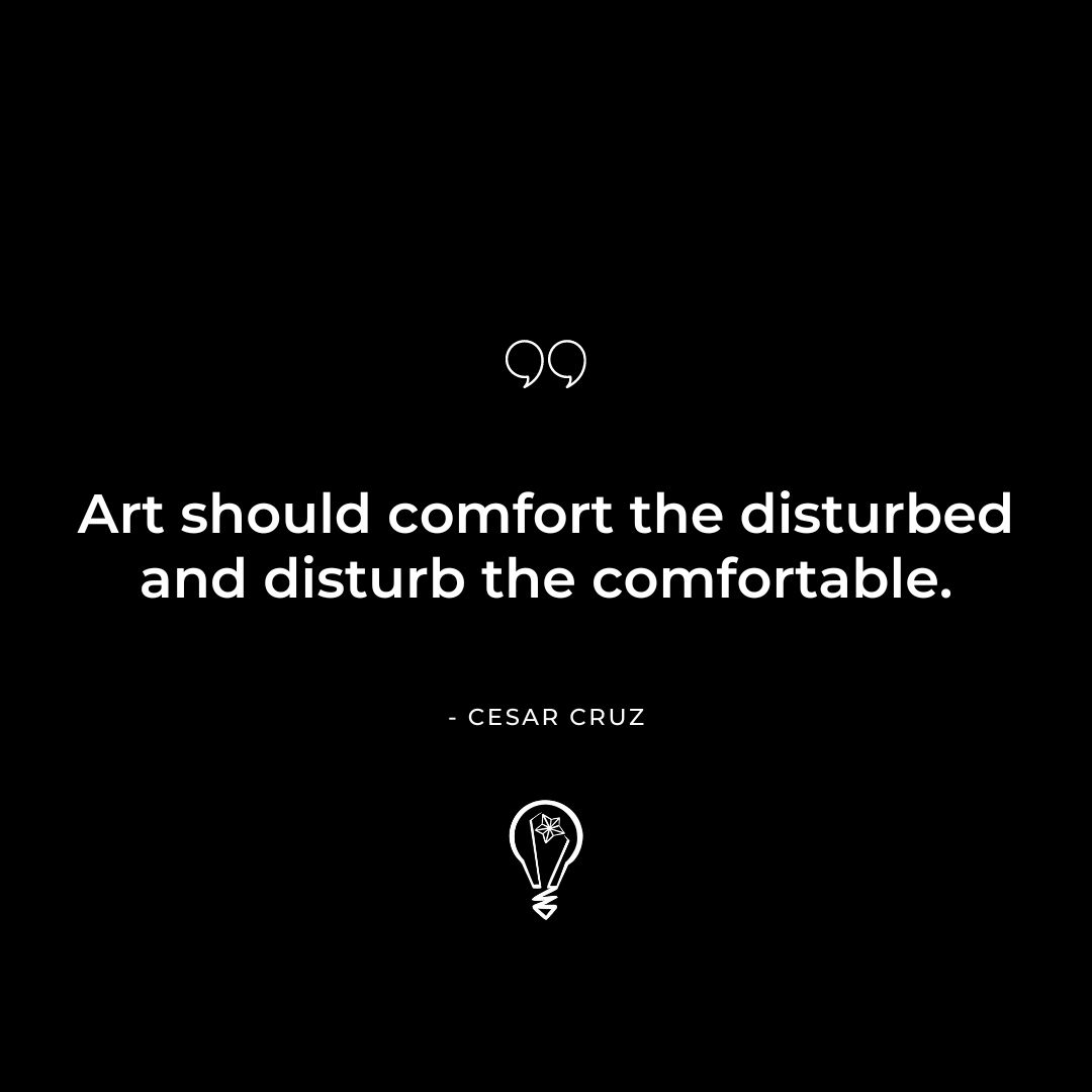 "Art has the remarkable power to bring solace to those in need, while simultaneously challenging the complacent. It comforts the disturbed souls and dares to disrupt the comfort of the content. 🎨✨

 #ArtisticContrast #ComfortAndDisruption #PowerOfExpression #ChallengeTheNorms"