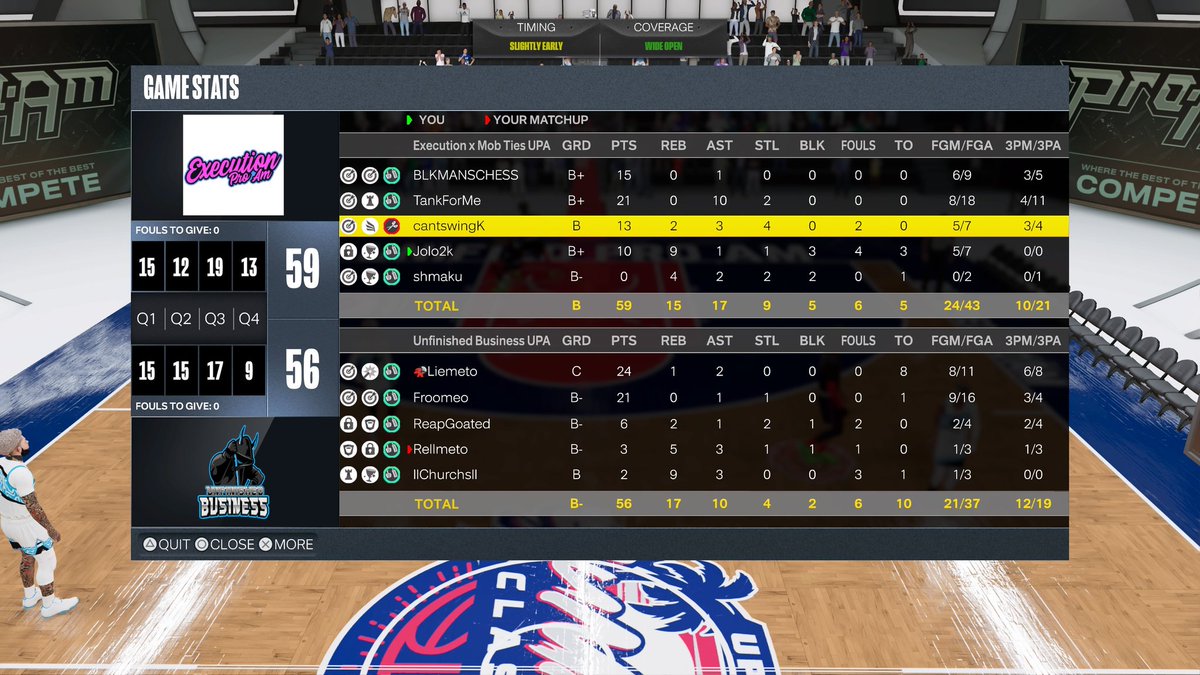Ggs to these teams as we advance to the Final 4 of the <a href="/UnifiedProAm/">Unified Pro-Am Association</a> Summer Classic

PG: @BenzoDaGod
SG: @cantswing / <a href="/Randomz/">Quis | 𝖎𝕭𝖆𝖑𝖑</a>
SF: <a href="/Zayy__v/">Zayy</a>
PF: <a href="/Jolo2k/">JP</a>
C: <a href="/OhMyWuan/">$Joe</a> / <a href="/Cantswing_/">Star Shopping💫⭐️</a>

Coach: Wuan Spoelstra

Powered By <a href="/MobTiesll/">TRAP</a> x @LOAEliteGC

@youFamousEnough <a href="/2kCompGames/">Jelani Mitchell</a>