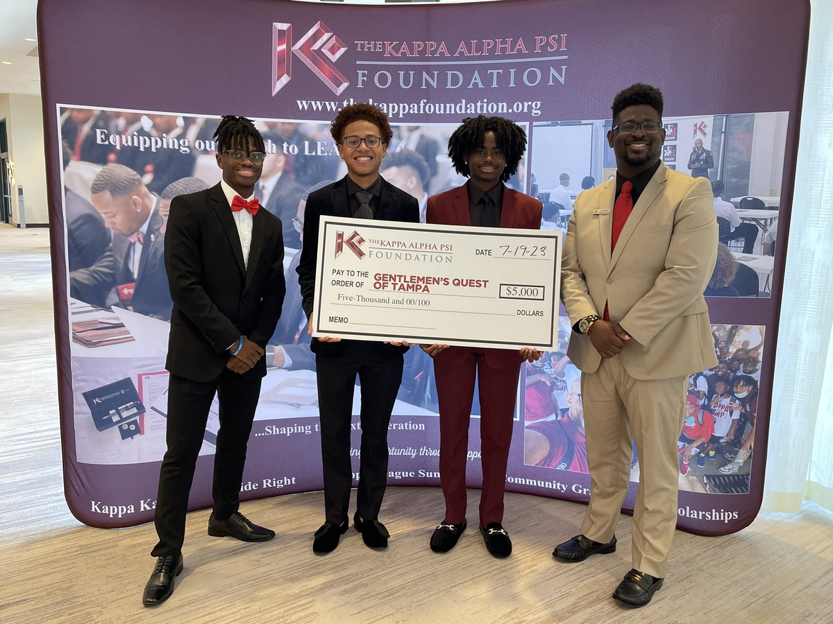 Special thanks to @kapsi1911 for awarding #GQTampa a $5,000 grant to continue creating experiences for youth in the Tampa Bay Area! #kappaalphapsi #kappa1911 #conclave #kappaKonclave2023 #MentoringMatters