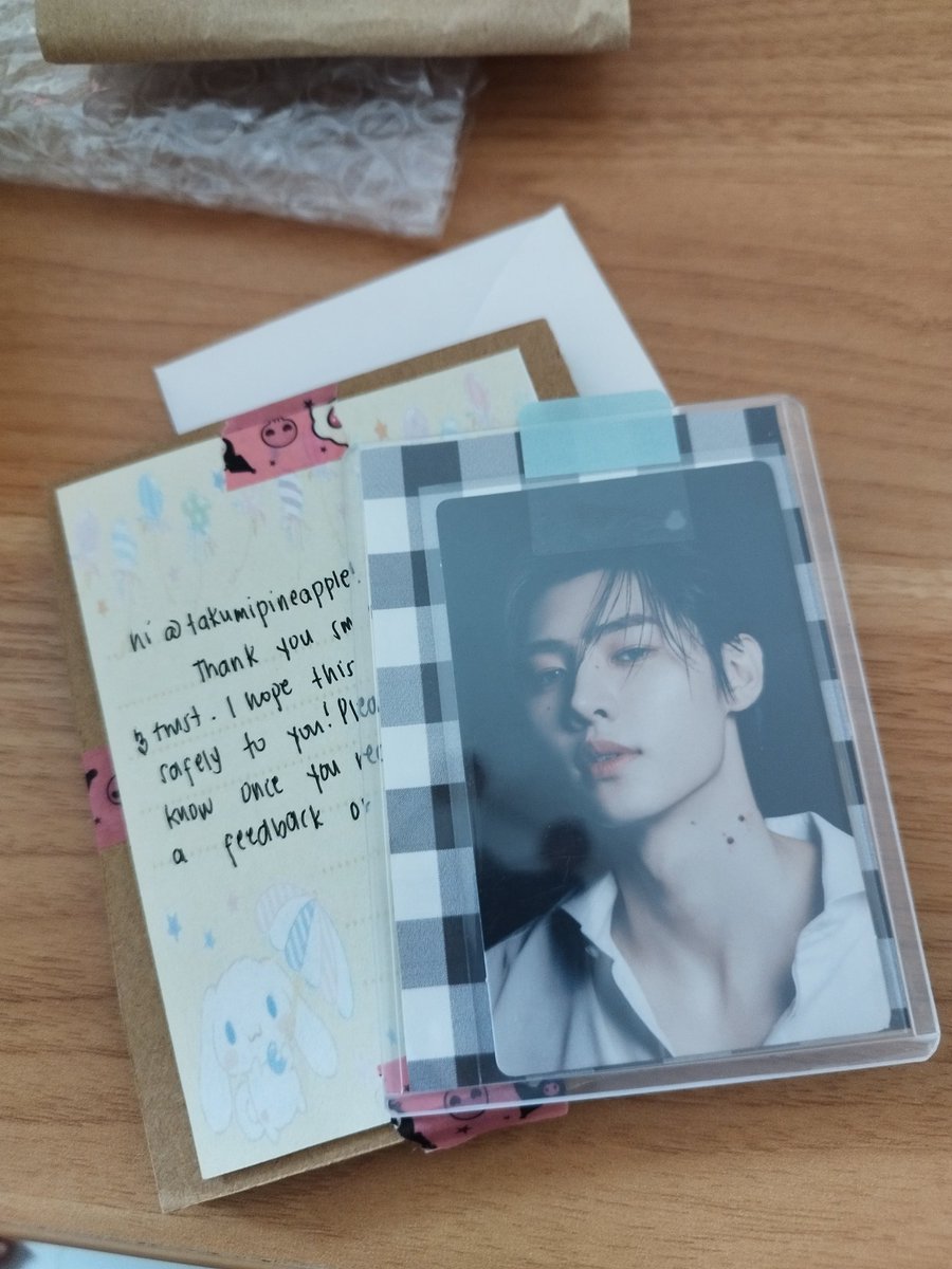 takumipineapple's tweet photo. — @pjsmailz #frompjsmailz 

hoon arrived safely 🥹🙏  tysm for the smooth transaction and freebies!!! https://t.co/GQFI9QOJKN