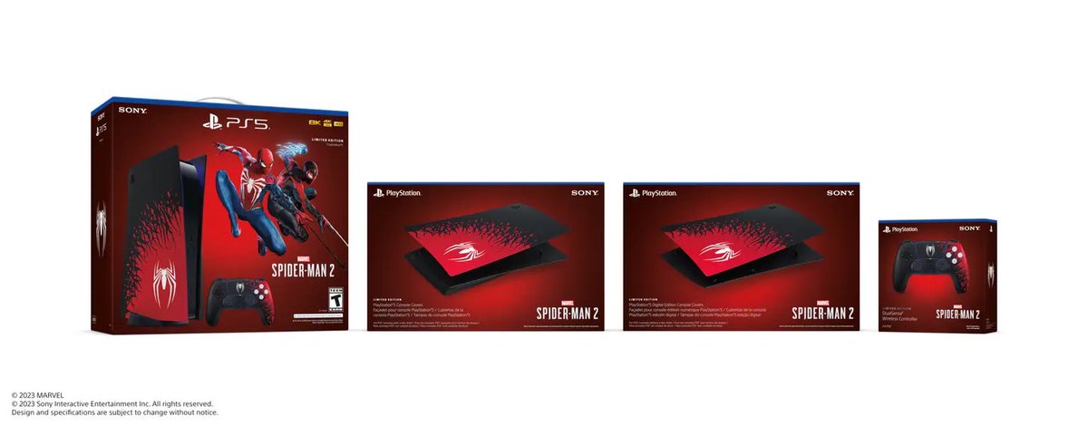 SpiderManCD's tweet photo. PSA: if you already have a PlayStation 5 you DO NOT need to get another PlayStation 5 system to get the Marvel’s Spider-Man 2 themed covers you CAN buy them separately!!! same goes with the controller this was and is confirmed information from PlayStation. 
#SpiderMan2PS5 https://t.co/SHrZbon8e6