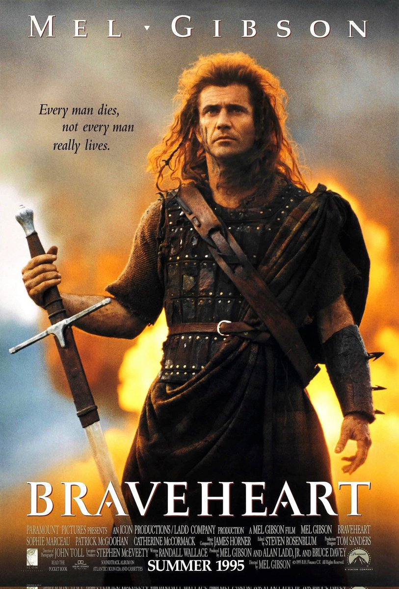 AttheflicksPod's tweet photo. Braveheart. BBC 1. 10:30pm. The weather might be miserable in the UK, but watching this Oscar winning movie from The Mel always makes @Cybergit day. He will be running around the house, brandishing one of @TheMiddleborne 's amazing swords. A sight that has to be seen. #TheMel https://t.co/gWyckKXHOT
