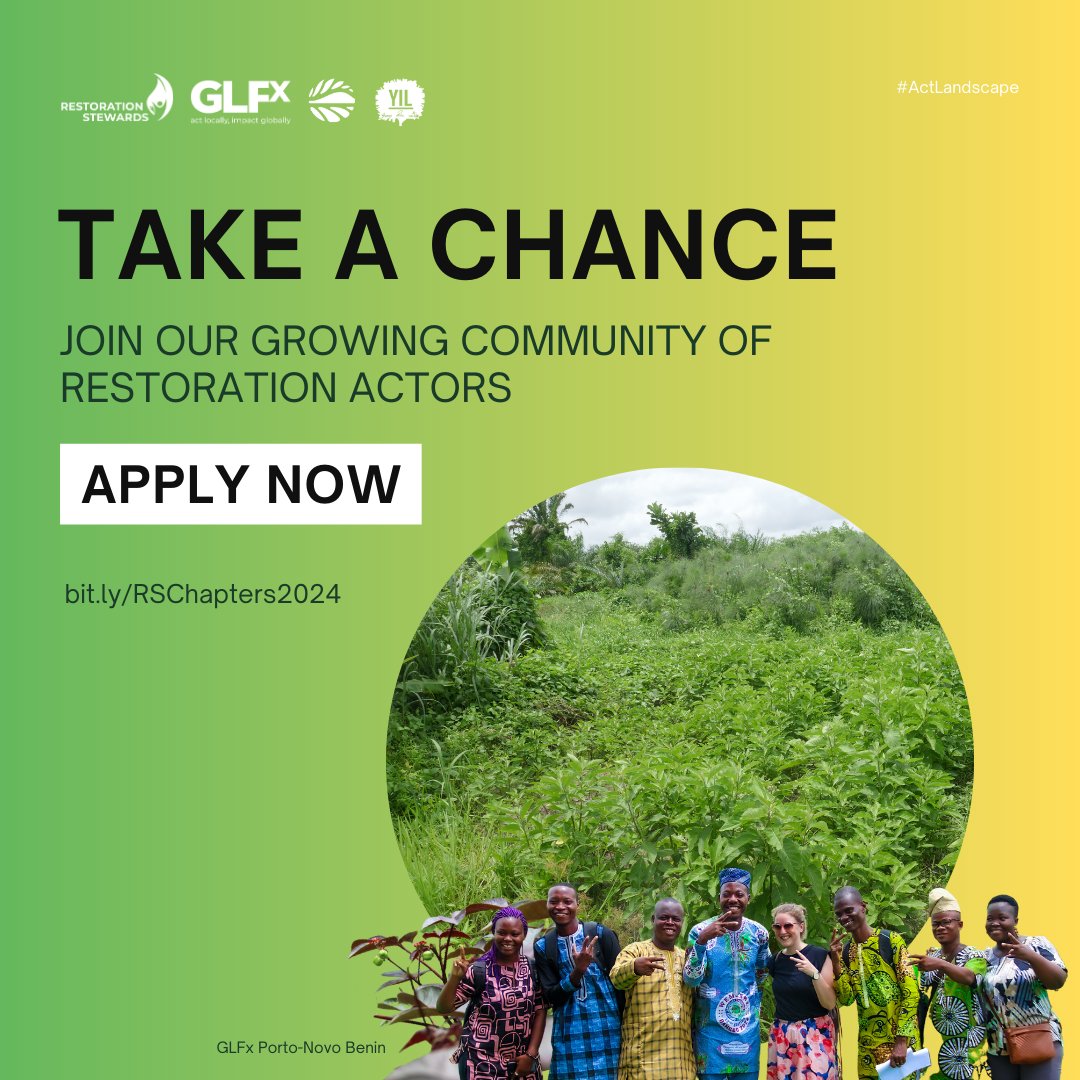 TheLandAlliance's tweet photo. ✍🏾️ APPLY NOW!

The @GlobalLF, @glfchapters, and @YIL_Initiative have opened calls for the 2024 Restoration Stewards program.

If you’re a young restoration practitioner or a community-based organization take the chance and apply now!

✅ https://t.co/7FDKNBvX1v

#ActLandscape https://t.co/NwJ1u6zklU