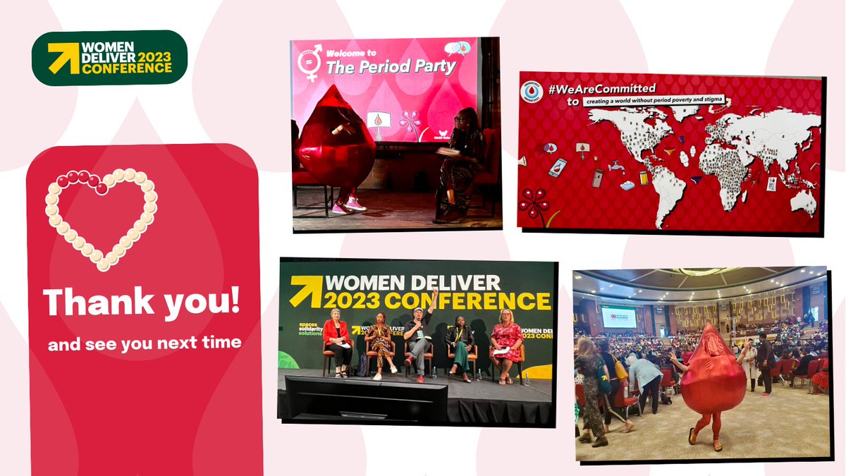 #WD2023 It's a wrap! We say thank you for 4 days of #menstruation bracelet photo action and period talk at our booth, an inspiring side event on the interlinkages of MHH and key #genderequality issues and for all the powerful statements made at the Period Party. 🩸#WeAreCommitted