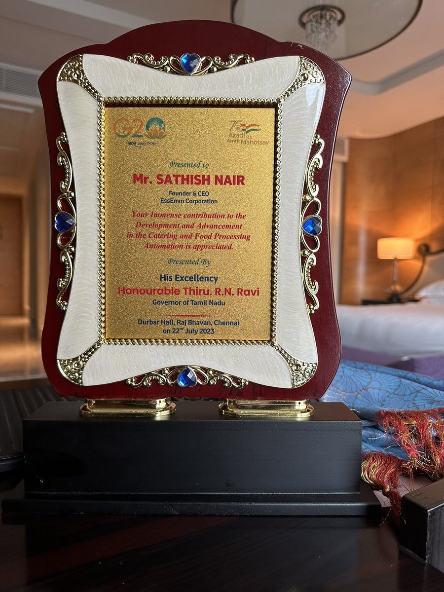 SathishNair20's tweet image. Happy to share that we have been duly recognised by His Excellency - Governor of Tamil Nadu, Shri R.N.Ravi for our contribution to the Food Processing &amp;amp; Catering Sector. 

@FollowCII @CbeCorp