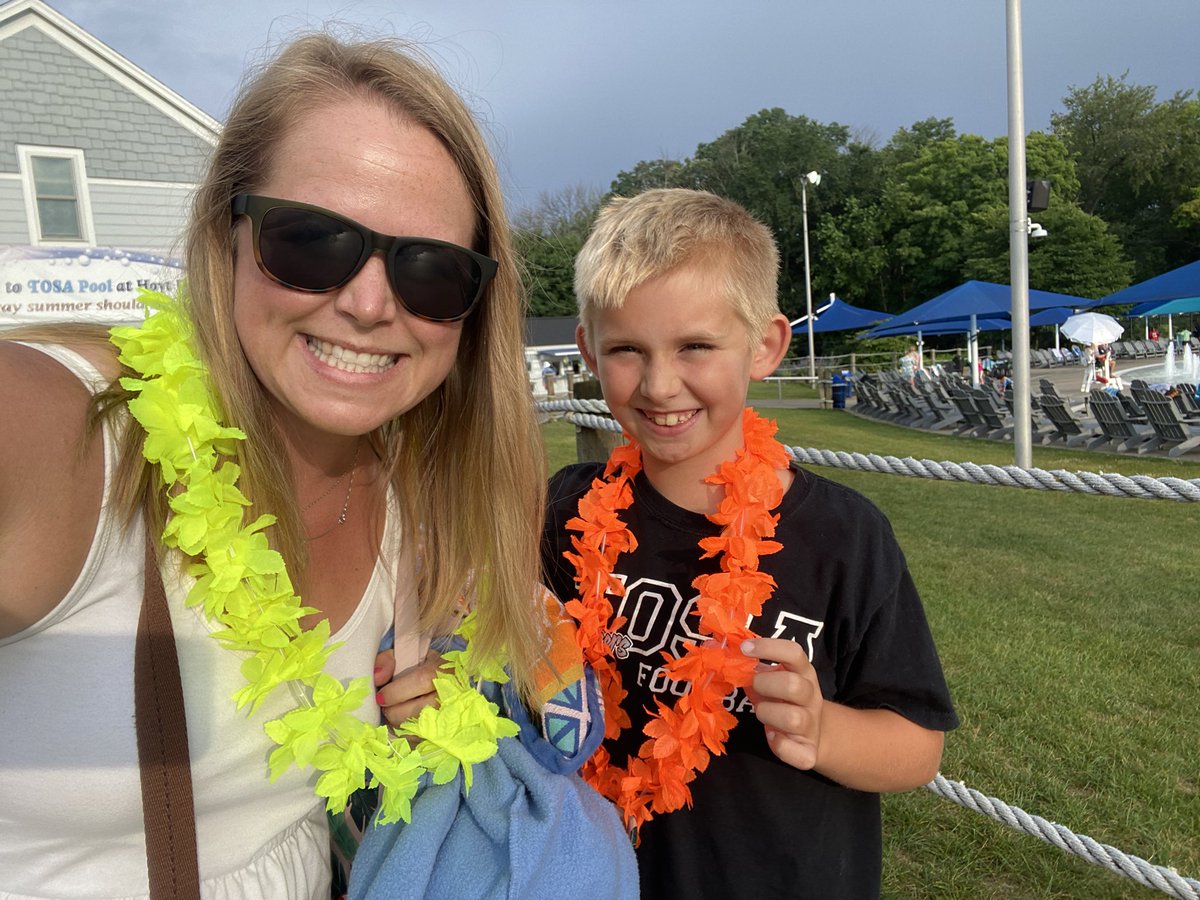KatyPond2's tweet photo. I’m so glad the weather shifted so we could enjoy luau night! @TOSAPoolatHoyt #tosaproud https://t.co/zE4pZWwJAK