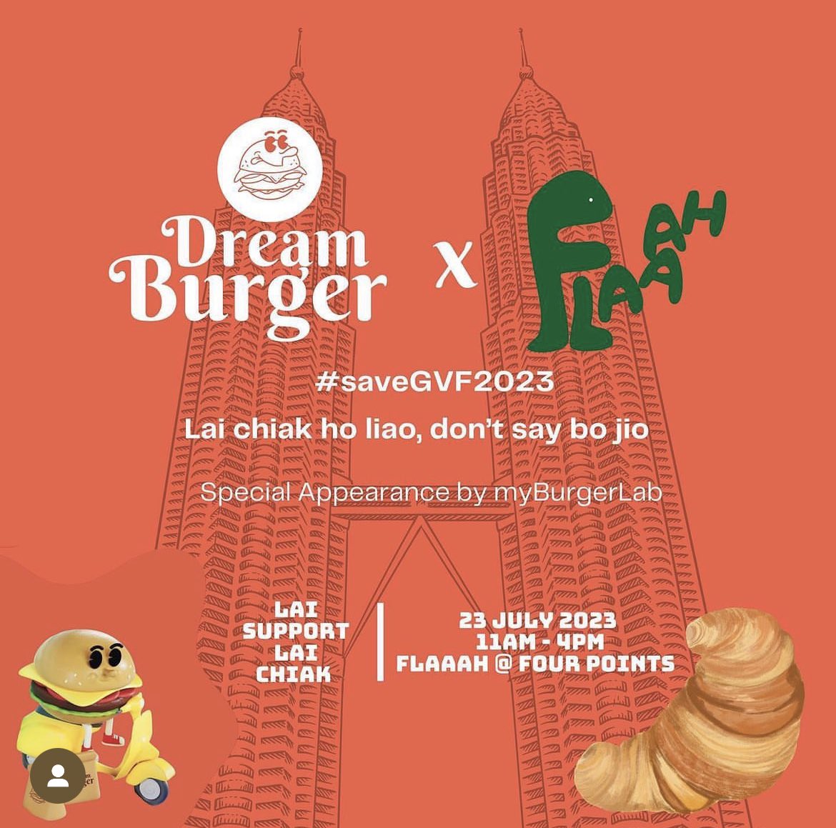 Catch Dream Burger x Flaah with <a href="/myBurgerLab/">myBurgerLab</a> at <a href="/fourpoints/">Four Points</a> Chinatown! #savegvf