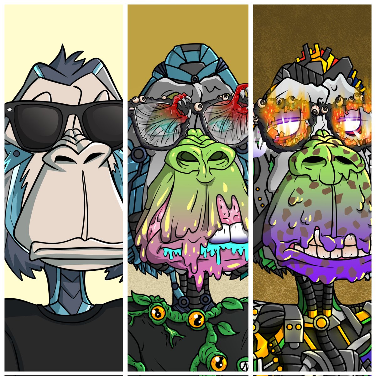 Murphy00713's tweet image. Anyone holding @Ape_NationNFT #MutationNation know holding a set of 3 may be quite beneficial ,so who stacking is the question 🙋