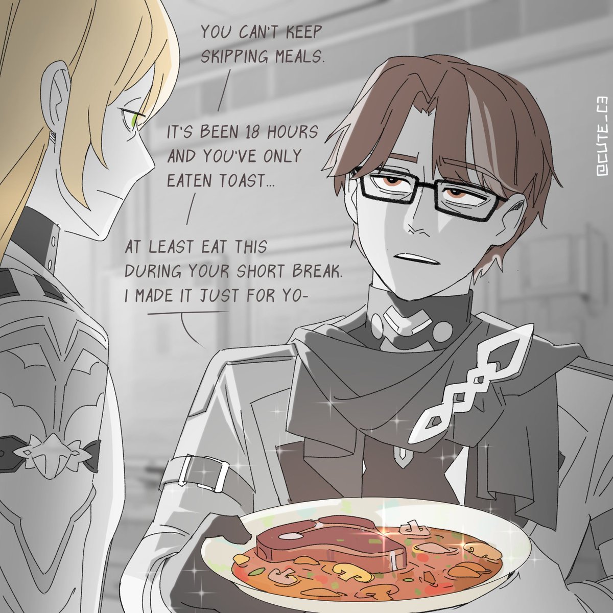 Cute_C3's tweet photo. Welt is not happy with Loucha's 18 hour shift...
#luowelt #voidwelt #weltcha #luocha #ottokallen #weltyang #HonkaiStarRail https://t.co/uEItlowwdx