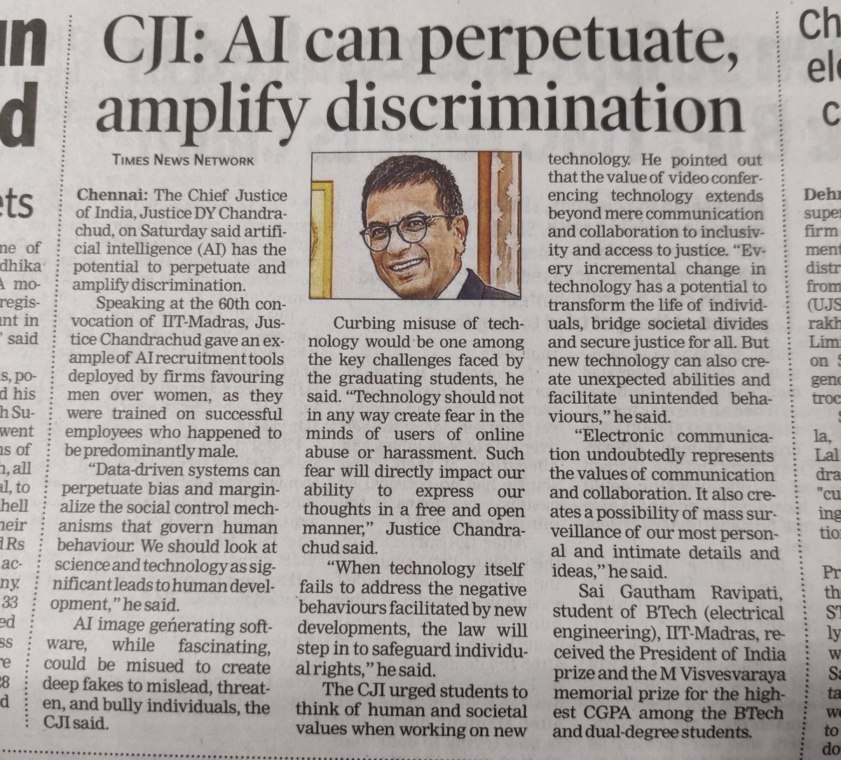 goutamprasad's tweet photo. Social Justice will be a concern after implantation of AI in the various systems.

I found this article very useful. https://t.co/TjzhZxfwu3