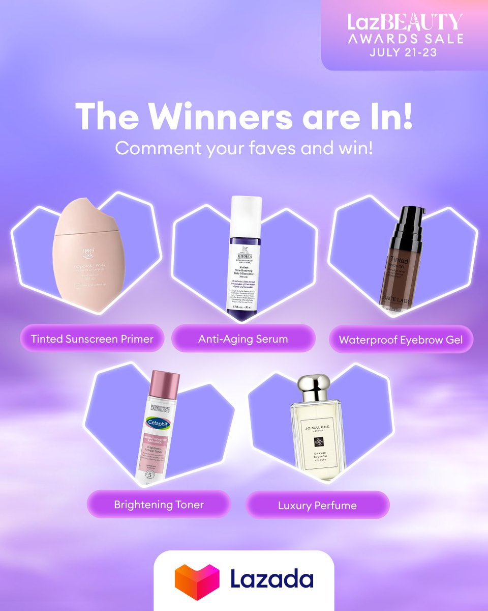 LazadaPH's tweet photo. Out of the sobrang daming top beauty brands, did your faves make it to the #LazBeautyAwardsPH list? 👑 

Tell us below &amp; win ₱100 vouchers, LazBeauty Bestie!

1/2 https://t.co/8TZ45kDbir