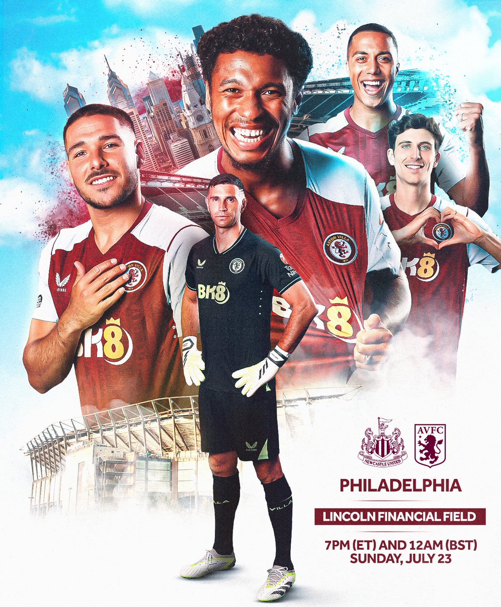 AVFCOfficial's tweet photo. Matchday in Philadelphia. UTV! ✊ https://t.co/BpI6MlatOB
