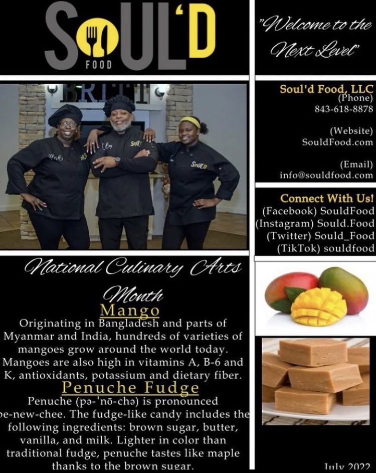 Sould_Food's tweet photo. #NationalMangoDay 🥭
#NationalPenucheFudgeDay
#July22nd💛
#NationalCulinaryArtsMonth
#blackownedbusiness #nextlevelcooking #foodporn #cheflife #bookus #souldfood https://t.co/7rkxmvnmTV