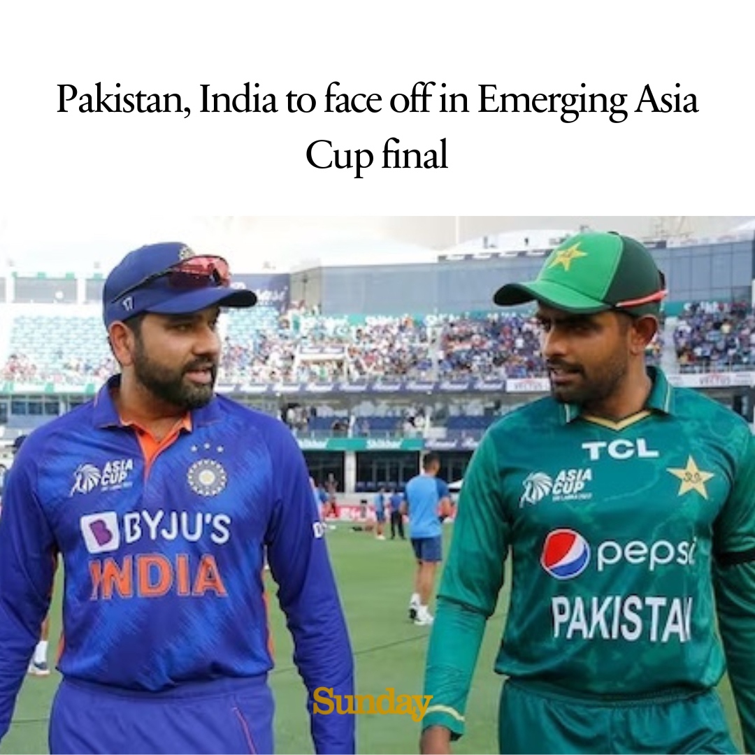 SundayDT's tweet photo. Looks like another #PakVsInd finale 😍 Arch-rivals Pakistan A and India A will face off in the final clash of the Emerging Asia Cup on Sunday (July 23) in Colombo, Sri Lanka 🏏

Who do you think will bag the cup?🏆⬇️

#pakvsind #cricket #cricketlovers #asiacup https://t.co/8A0VpZTYWZ