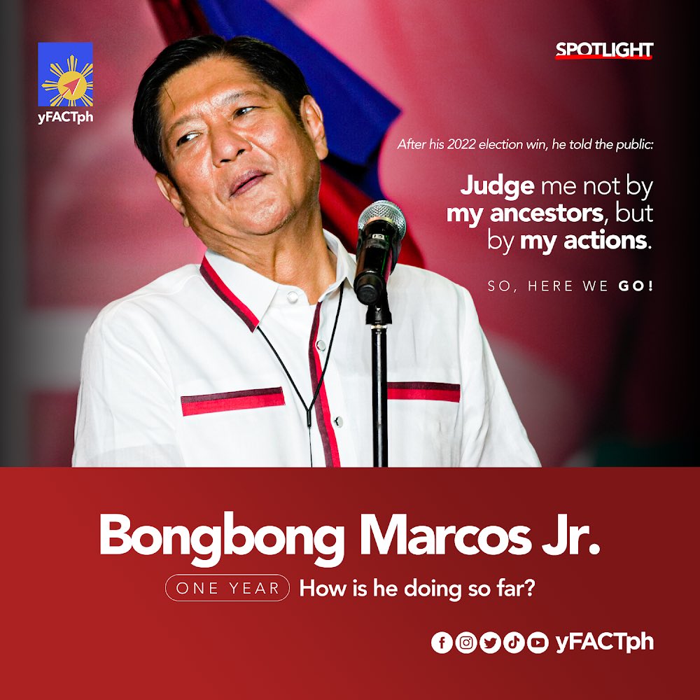 yFACTph's tweet photo. Ahead of the 2nd State of the Nation Address (SONA), yFACTph takes a look back at just some of what we’ve seen from a Marcos Jr. administration so far. #SONA2023 https://t.co/heYo2y8TeF