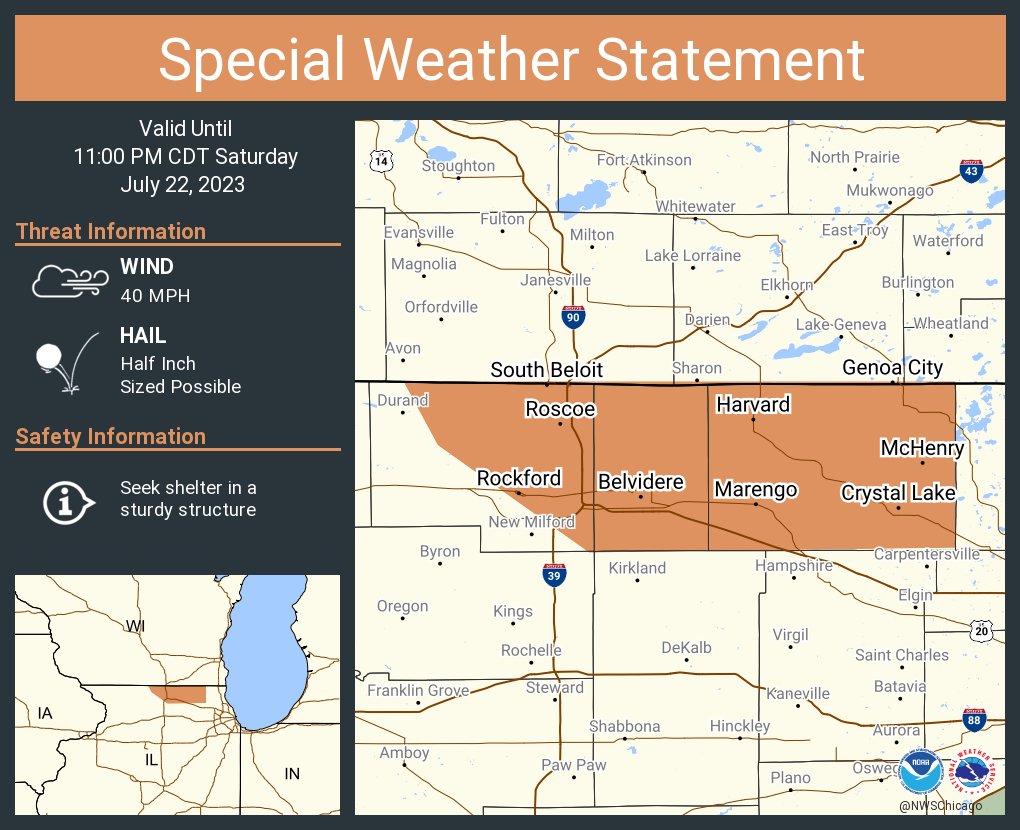 NWS Chicago on Twitter "A special weather statement has been issued