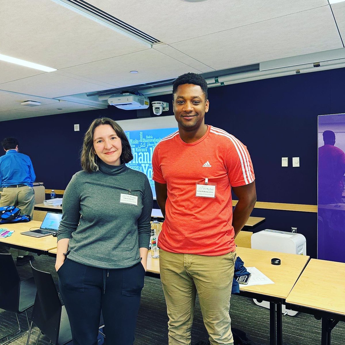 CudcemUCF's tweet photo. @JAWoollamCo ellipsometry workshop in Seattle attended by PREM student TJ (currently at @uwmemc ) with graduate student Novia Berriel - both @Leadterp group students from @UCF @UCFCECS https://t.co/tZJfvrVDtL