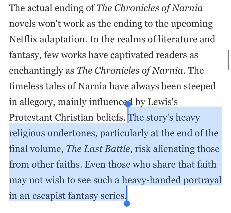 JoelWBerry's tweet photo. There’s a reason they’ve come for Star Wars, LOTR, and now Narnia. They hate the metamyth, because they hate what it points to. 

It’s what Tolkien called the “true myth”: the true story of Christ—which breathes life into all other stories.

They can’t stand it. https://t.co/aUt02OOw0g