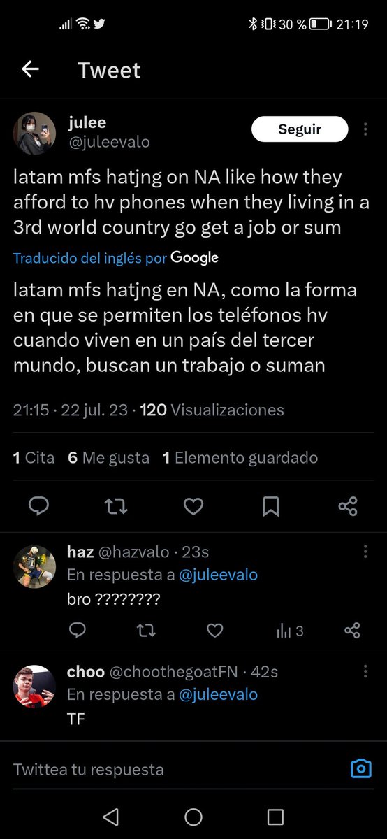 RiloOmega's tweet photo. @juleevalo thanks for showing you're a xenophobic person just cause your boyfriend couldn't make it to Champions. 

Once again, people from the US showing how shit they are. You can have all the money in the world but being full of shit makes you way poor thank what you think. https://t.co/Z710PaS84K