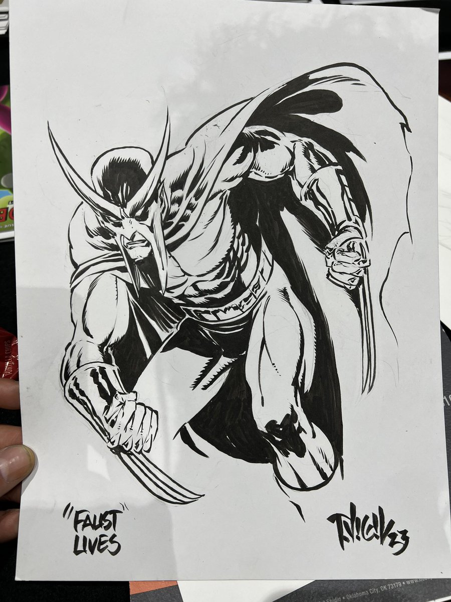 AsylumPress's tweet photo. Faust Drawing by @TimBVigil Some shots from Asylum Press/Frank Forte booth 1429 - stop by for amazing #comicbooks #enamelpins #stickers and fine art #prints #horror #SD_Comic_Con @ComicCrusaders @TheComicon @Comic_Con #sdcc #sdcc23 #sdcc2023 #comiccon https://t.co/F7V5UJ75OL