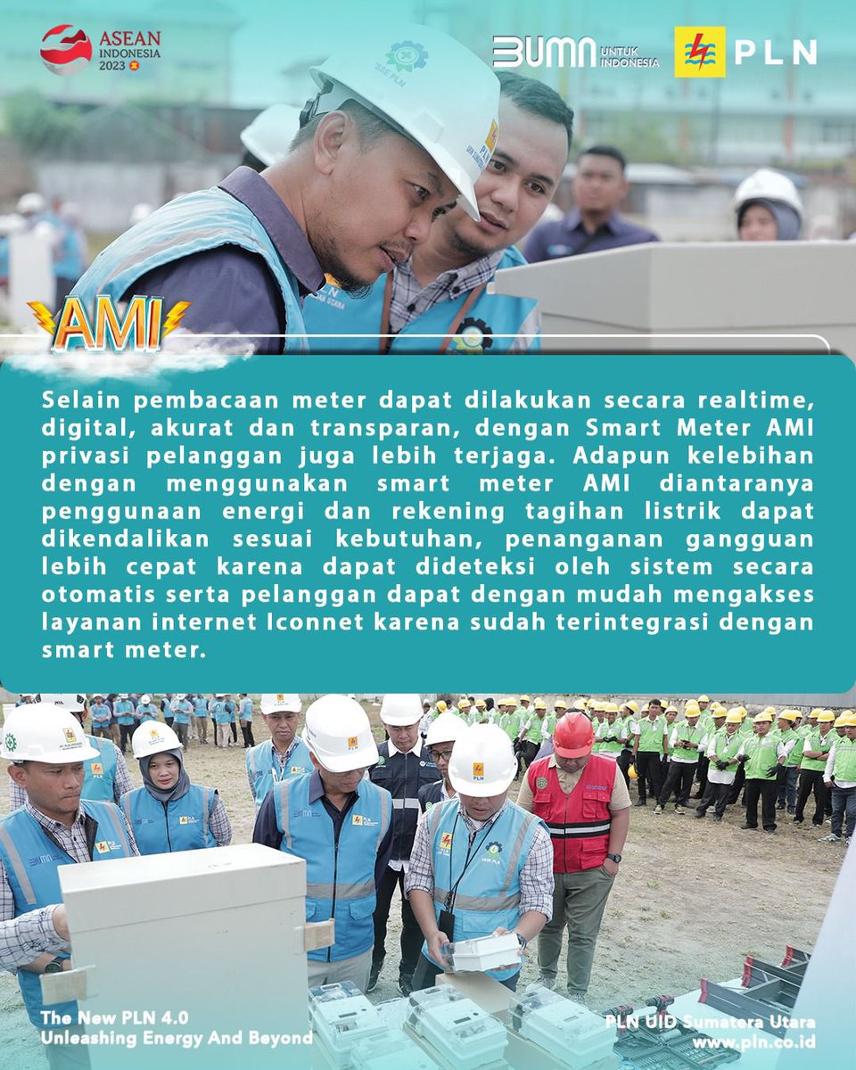 plnsumut_'s tweet photo. Hai Electrizen
PLN (UID Sumatera Utara menggelar apel pasukan program implementasi _Advance Metering Infrastructure_ (AMI). Alat pengukur penggunaan listrik ini dilengkapi sistem komunikasi digital yang canggih, akurat
#amismartmeterdigital
#smartgrid
#plnuntukindonesia https://t.co/dFYFtBF7Bv