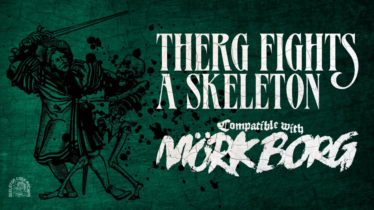 exeuntpress's tweet image. What happens when we simulate some MÖRK BORG combat with Python code? Therg the Esoteric Hermit and Bard of the Undying... dies... a lot.

Read more: skeletoncodemachine.com/p/therg-fights…