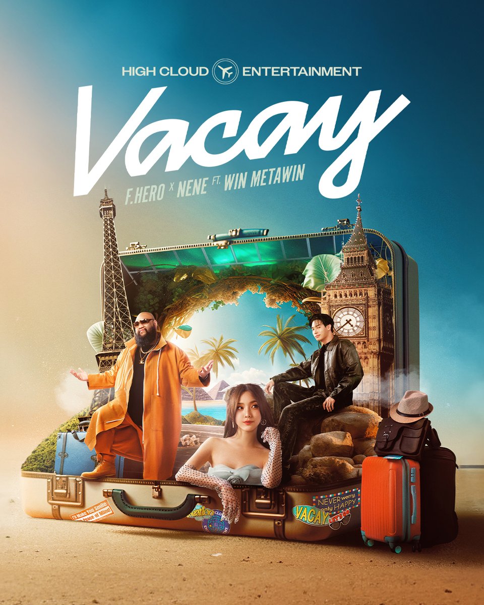highcloudent's tweet image. เก็บกระเป๋าไป “VACAY” 🏖️

F.HERO x Nene郑乃馨 Ft. WIN METAWIN - “VACAY”

พร้อมแล้วกดจองตั๋วเลย 😉
✈️ bfan.link/vacay

25.07.2023 | 12PM (GMT+7)
📍YouTube : High Cloud Entertainment

#เก็บกระเป๋าไปVACAY
#VACAY_FHxNENExWIN
#HighCloudEnt