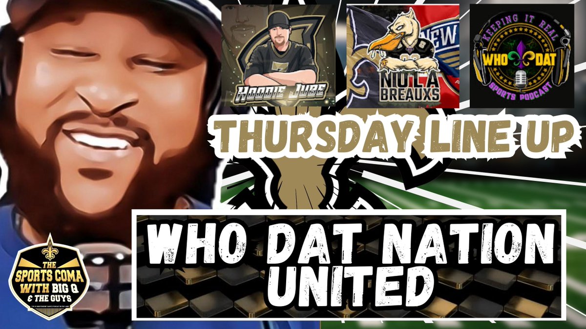 #Saints We officially announcing The Keep It Real Who Dat Podcast, NOLA Breauxs and Hood Jube joining The P.R.O. Media Network! The Thursday line-up is going to be crazy! Support WHO DAT NATION UNITED! @RandolphJackso8  @HoodieJube @LegendTill